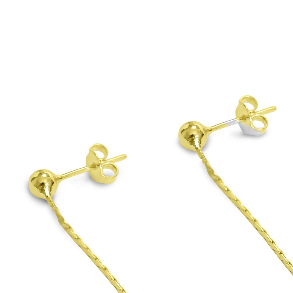 COGGIOLA - Aros Meche Largo Cadena Bolitas Enchapado Oro 18K