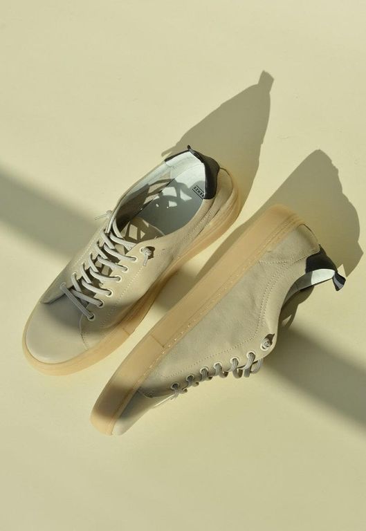 Zapatilla Hombre De Cuero Prat Beige C1
