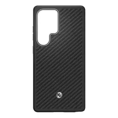SAMSUNG - Carcasa Magnética Enzo Aramid Color Negro Plata Galaxy S25 Ultra