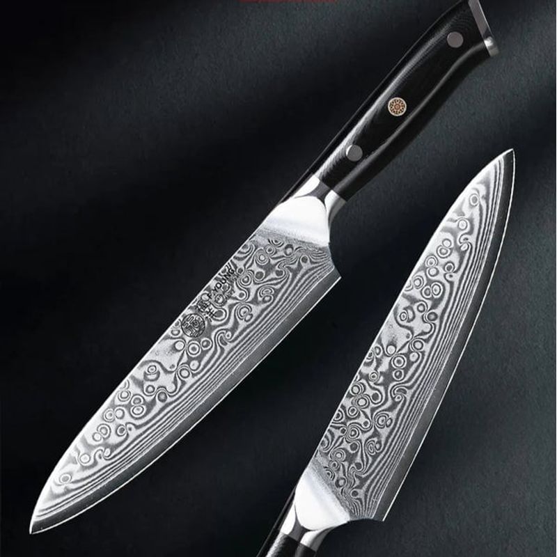 GENERICO - Cuchillo Chef 5" Acero Damasco 67 Capas – Precisión y Durabilidad