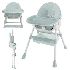 GENERICO - Silla Comedor Plegable Altura Ajustable Para Bebés 3 En 1