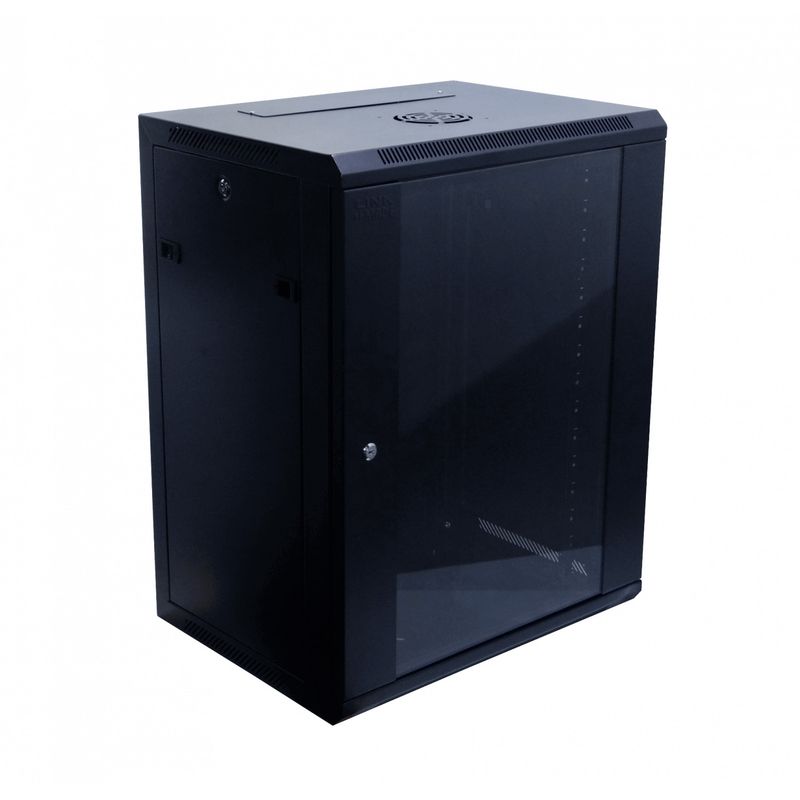 GENERICO - Rack Mural 15U Pared Negro con chapa 45cm Fondo Linkmade