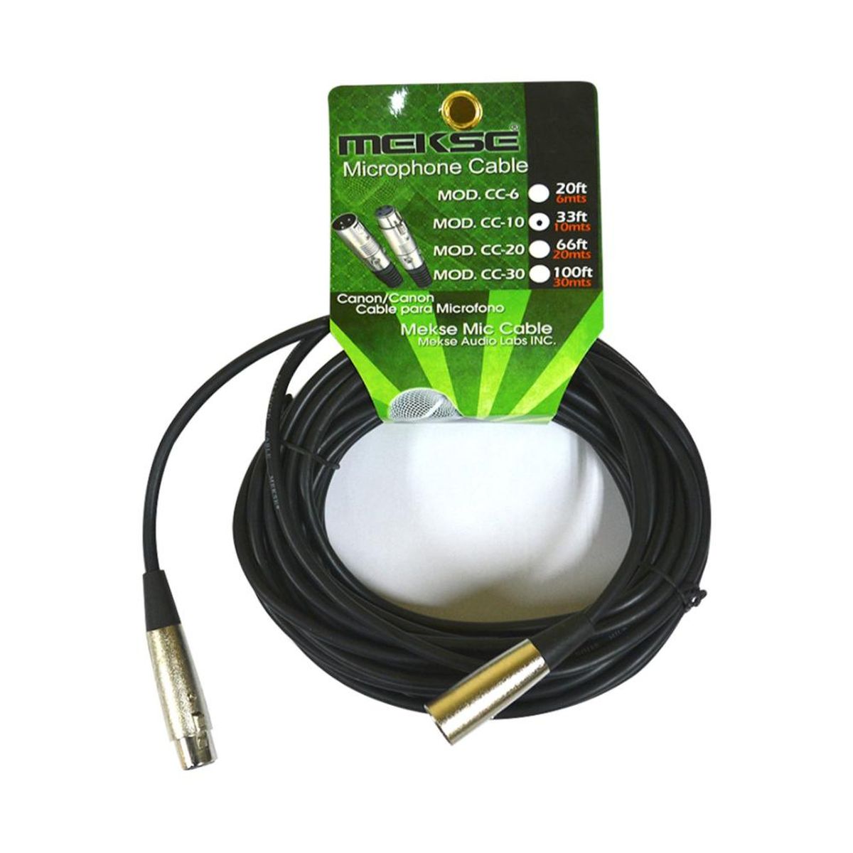 MEKSE - Cable micrófono XLR MXLR H 10 Metros A3M-A3F