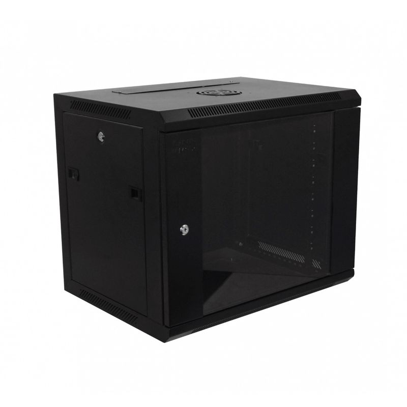 GENERICO - Rack Mural 6U Pared Negro con chapa 45cm Fondo Linkmade