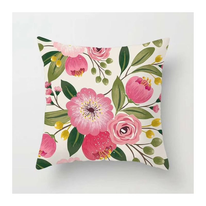 GENERICO - Pack 2 Fundas de Cojín Flores 45 x 45 cm - Lirios Rosados