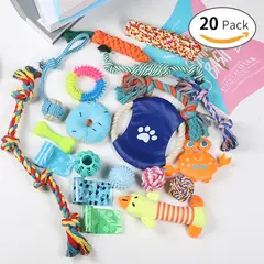 MASCO TODO - Set 20 Juguetes Mascotas Perro pelota dental, Cuerdas, Nudos