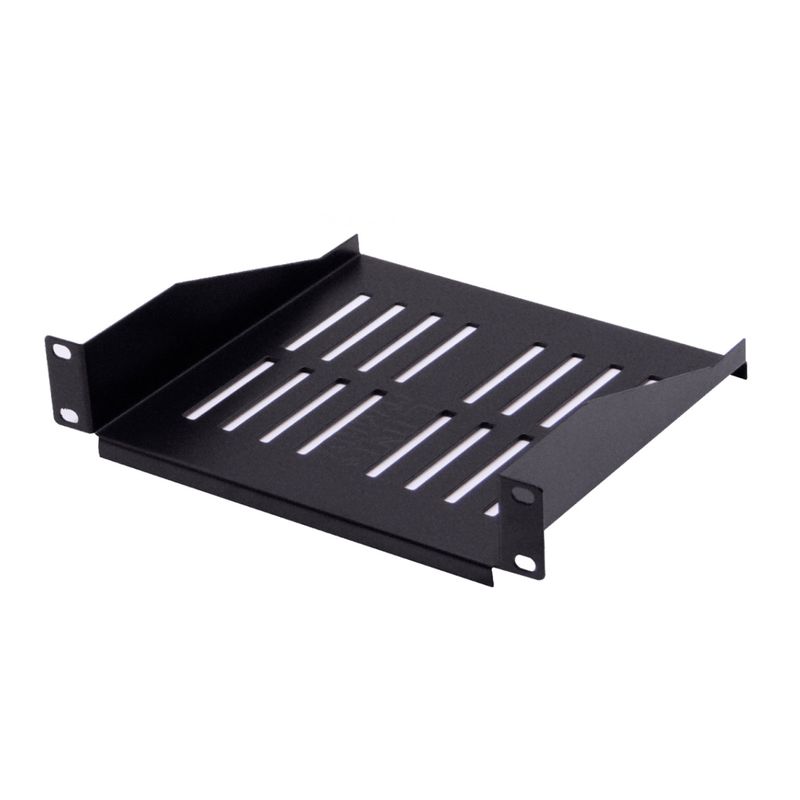 GENERICO - Bandeja Rack Ventilada Negra 1U 10 Pulgadas Angosto Linkmade