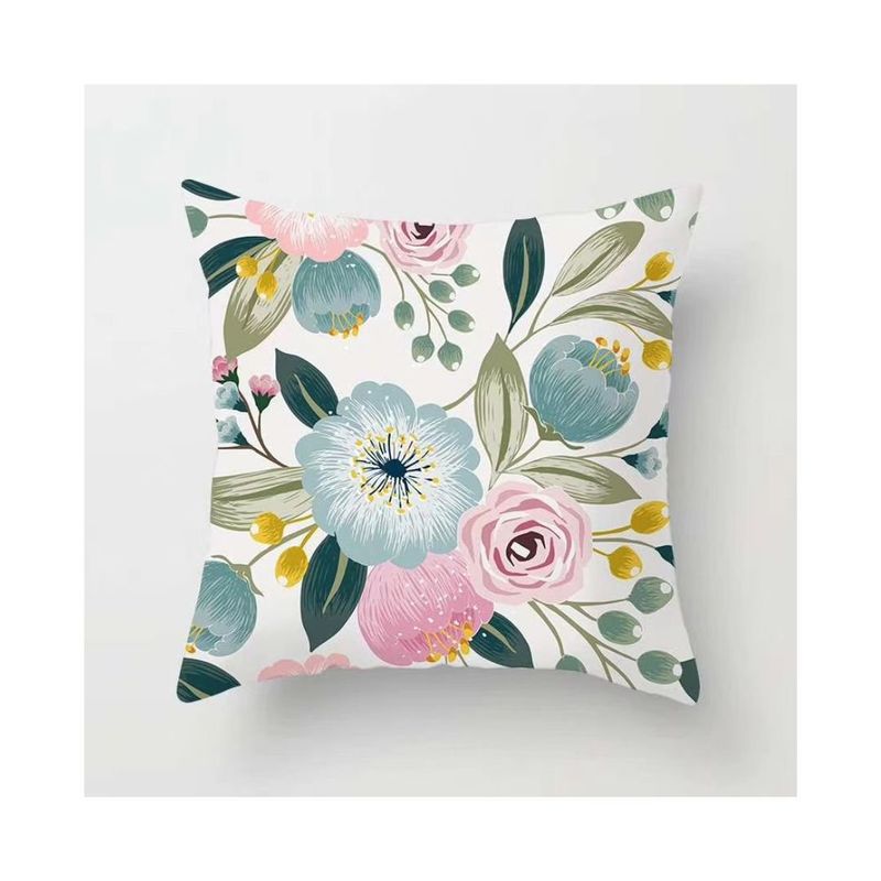 GENERICO - Pack 2 Fundas de Cojín Flores 45 x 45 cm - Lirios Azules