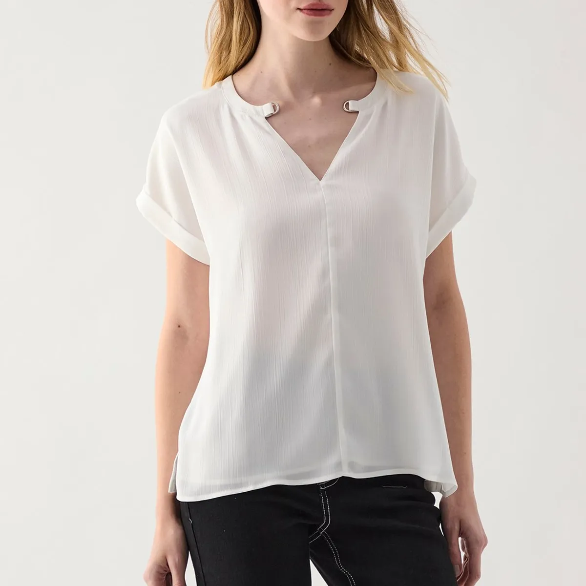 ASH - Polera Manga Corta Crudo Mujer Ash