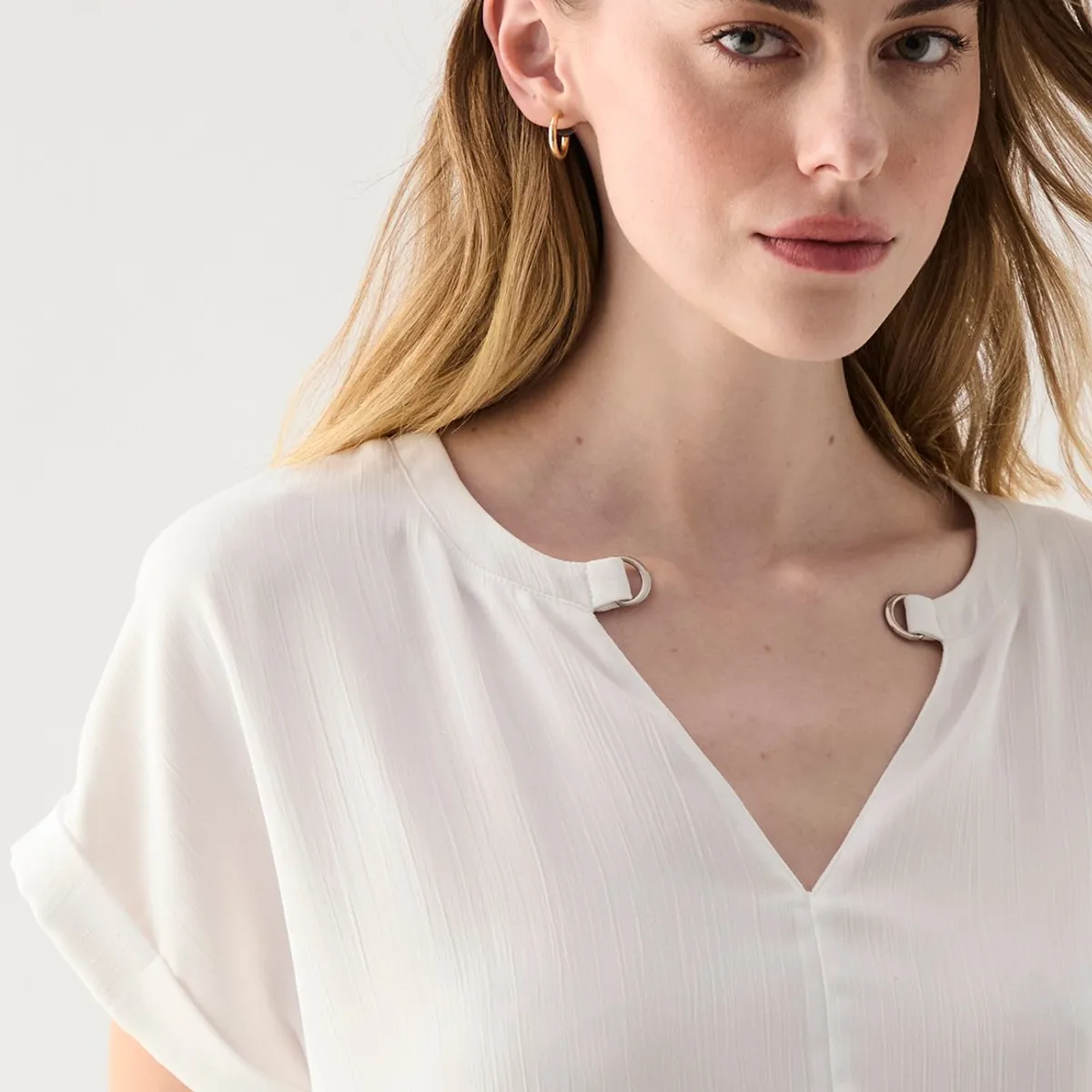 ASH - Polera Manga Corta Crudo Mujer Ash