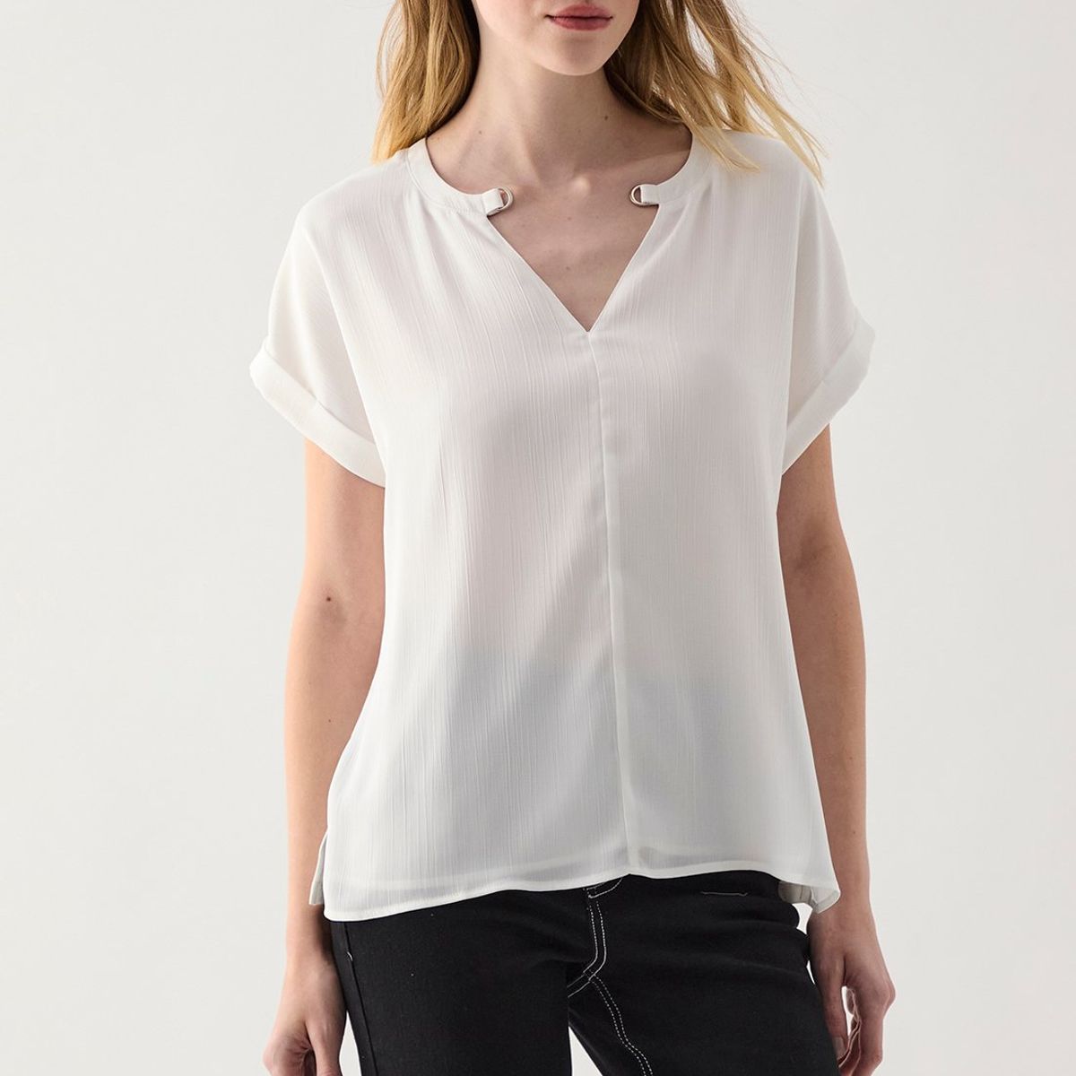 ASH - Polera Manga Corta Crudo Mujer Ash