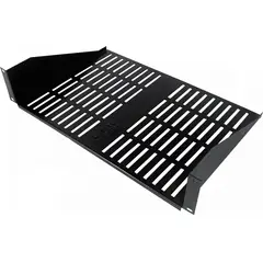 GENERICO - Bandeja Rack Ventilada Negra 2U 30cm Fondo Linkmade