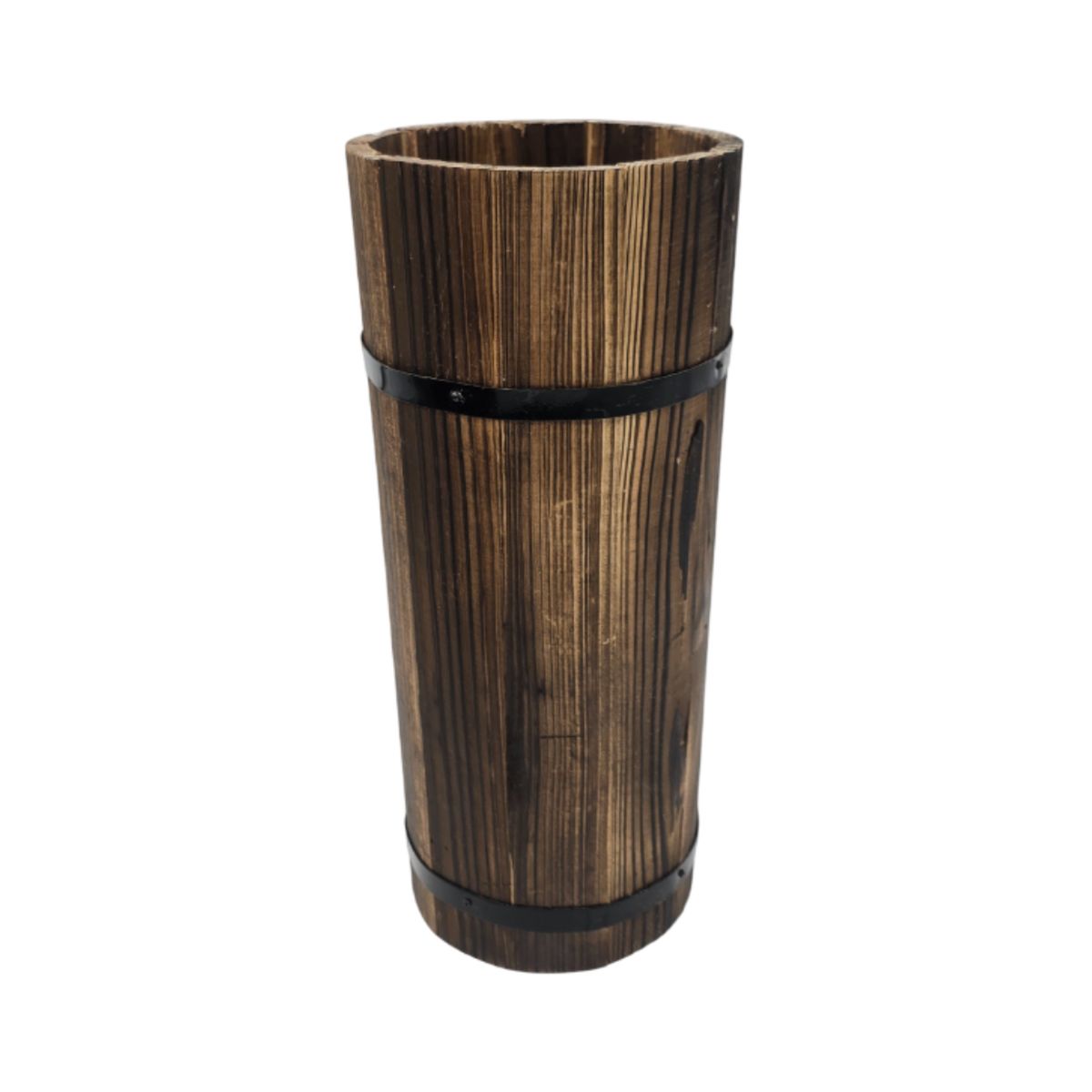GENERICO - Macetero De Madera Tipo Barril Largo Alto Jardin Terraza L
