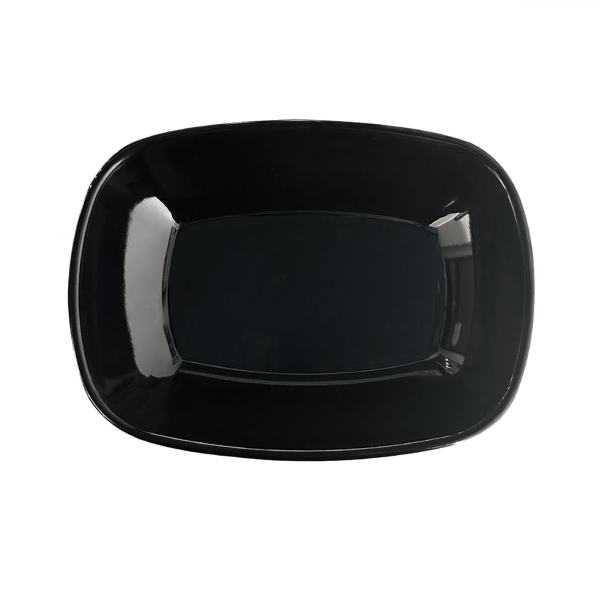 IMAHE - Set de 6 POCILLO MELAMINA RECTANGULAR NEGRO 17 X 12 X 4 CM LINEA CLASICA