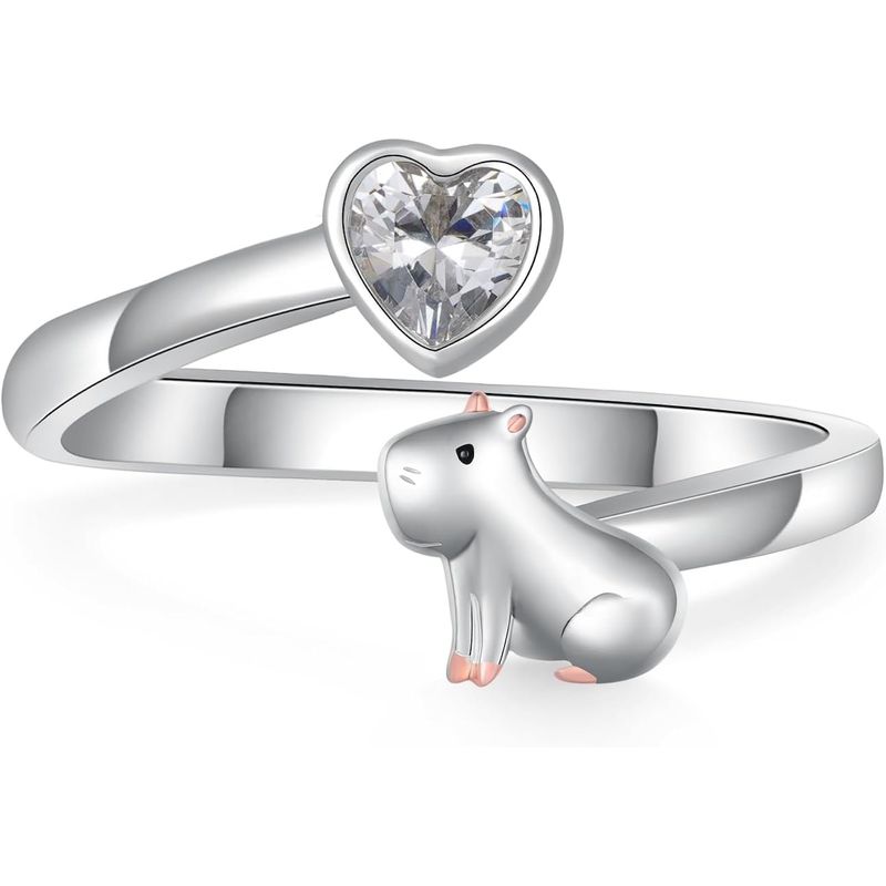 GENERICO - Anillo Capibara plata 925 ajustable mujer