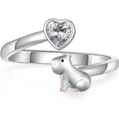GENERICO - Anillo Capibara plata 925 ajustable mujer