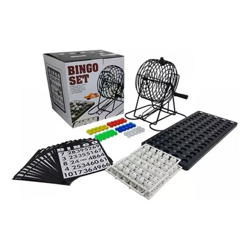 GENERICO - Set Completo Bingo Tómbola Metálica Clásico De Lujo