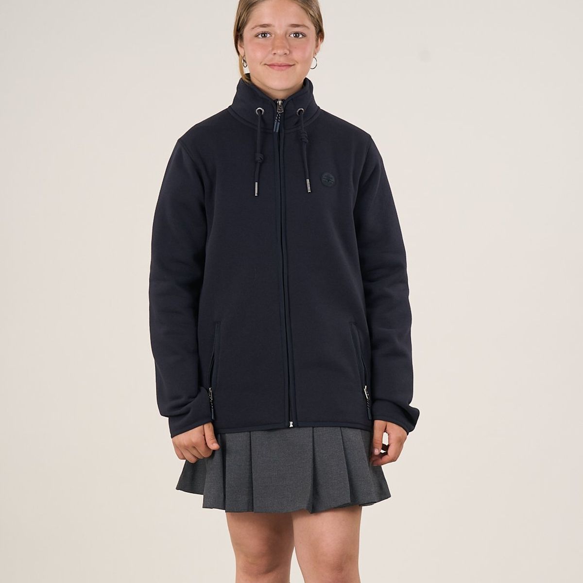 POLEMIC - Poleron escolar niña cierre sin gorro 12 a XL Polemic