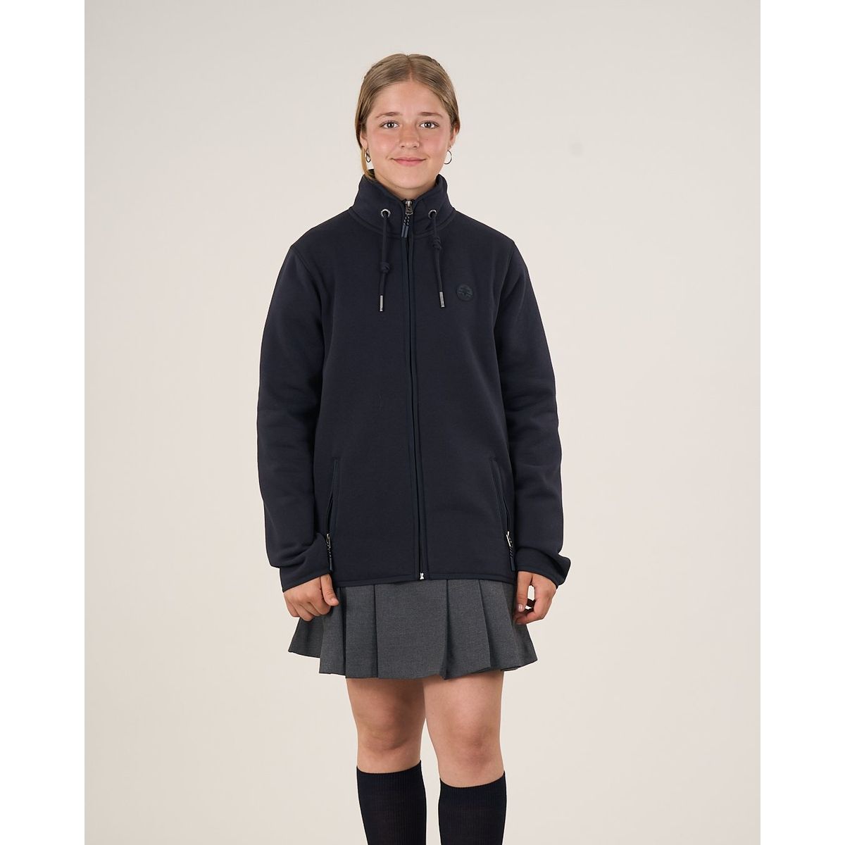 POLEMIC - Poleron escolar niña cierre sin gorro 12 a XL Polemic