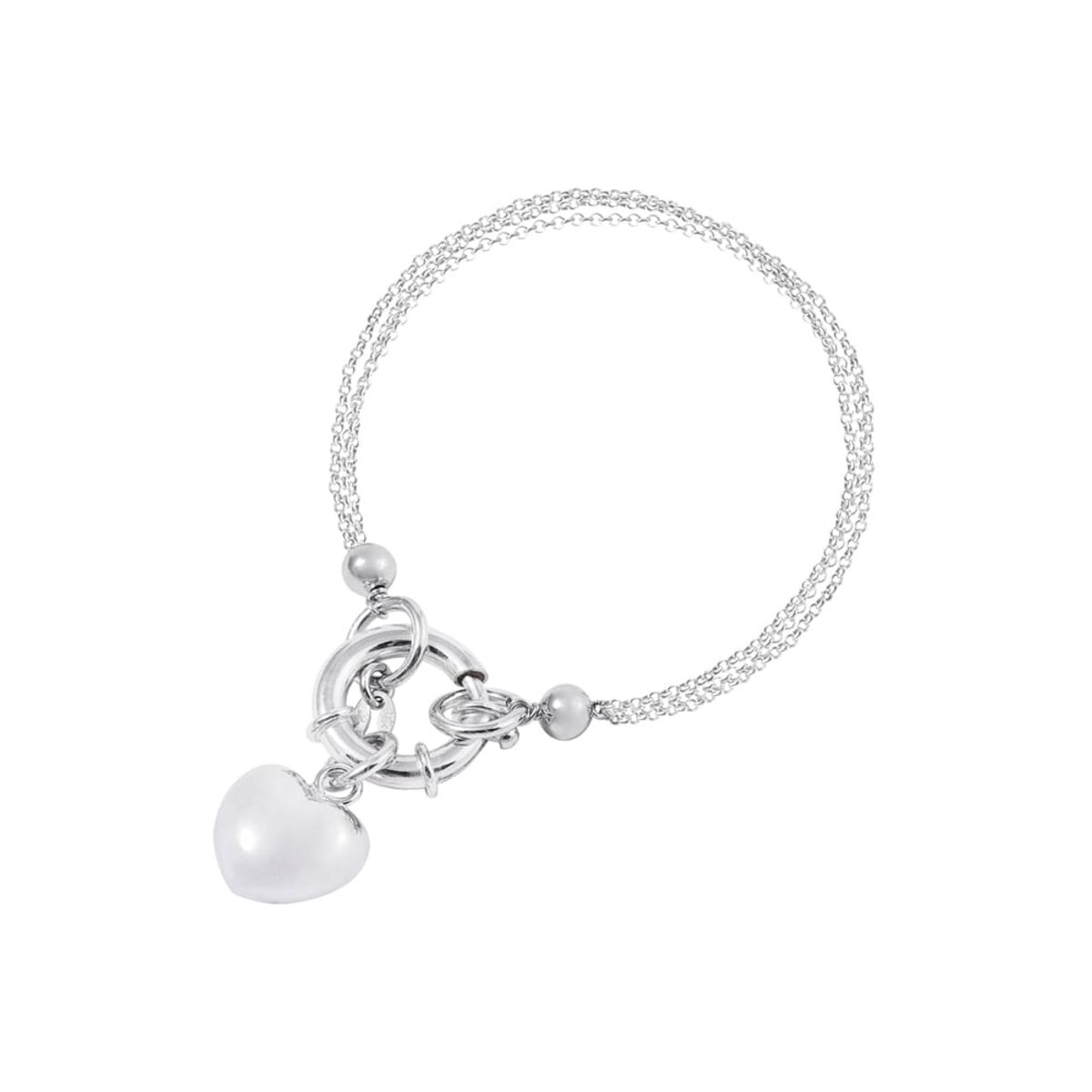 JB JOYAS BARON - Pulsera de Plata Esterlina 925 Corazón Timón