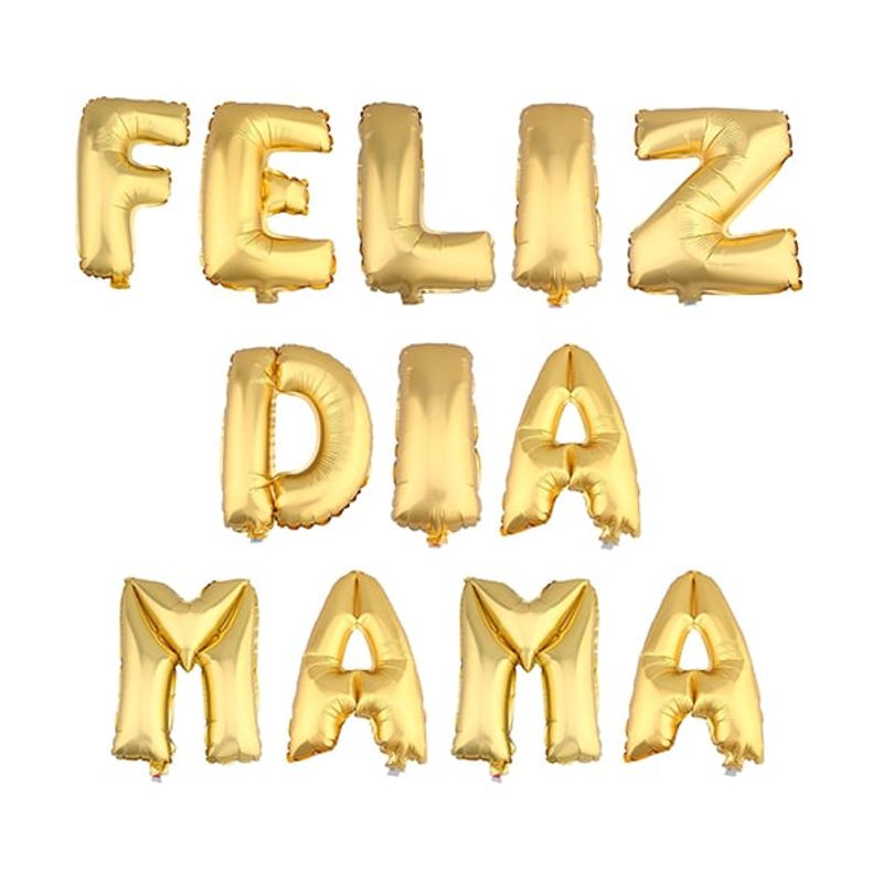 GENERICO - GLOBO METALICO 16' FELIZ DIA MAMA DORADO X1 UNI