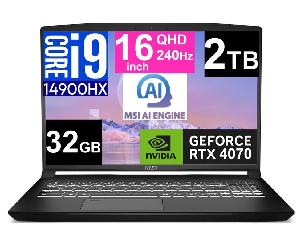 NOTEBOOK GAMER CREATOR M16 16 QHD+ 2.5K 240HZ I9 14900HX SSD 2TB 32GB RTX 4070 AI ENGINE