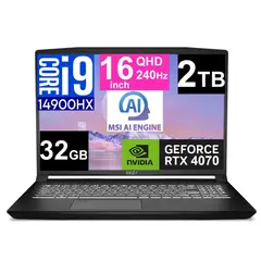MSI - NOTEBOOK GAMER CREATOR M16 16" QHD+ 2.5K 240HZ I9 14900HX SSD 2TB 32GB RTX 4070 AI ENGINE