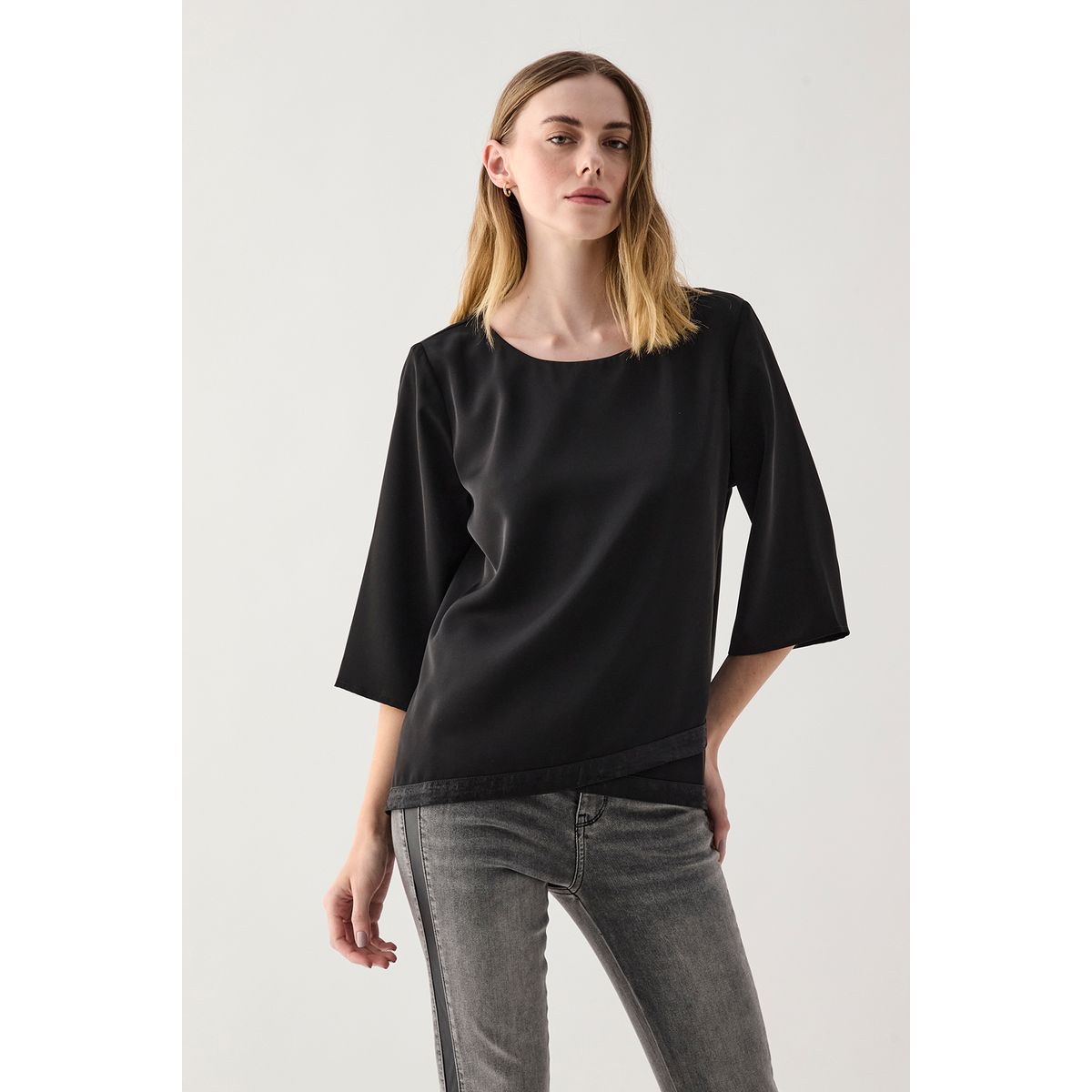 ASH - Blusa Manga Larga Negro Mujer Ash