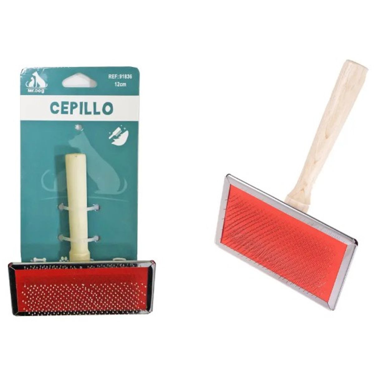 GENERICO - Cepillo Con Agujas Finas 12Cm Para Mascotas