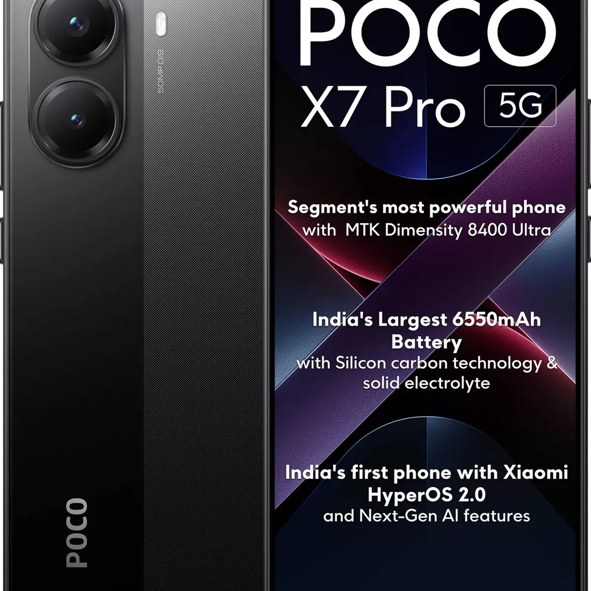 XIAOMI - Xiaomi Poco X7 Pro 5g Ram 12gb+ 512gb Ip69 Resistente Agua NFC -Black