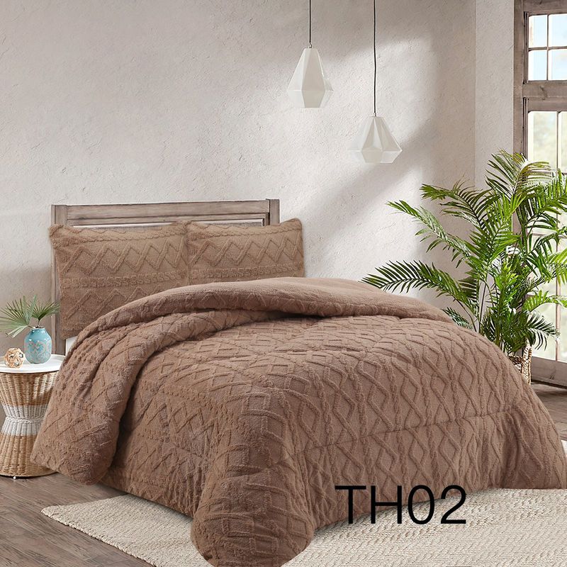 GENERICO - Cubrecama de Invierno Sherpa con Chiporro 2 Plazas. TH02