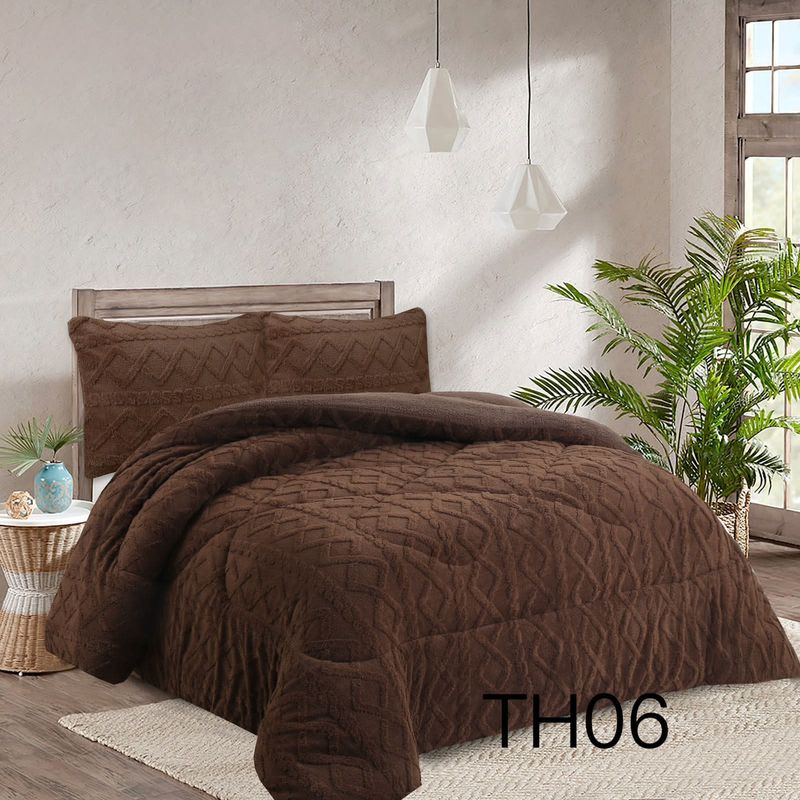 GENERICO - Cubrecama de Invierno Sherpa con Chiporro 2 Plazas. TH06