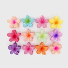 GENERICO - Hair Clips para el cabello flor hawaiiana multicolor Incluye 12pcs