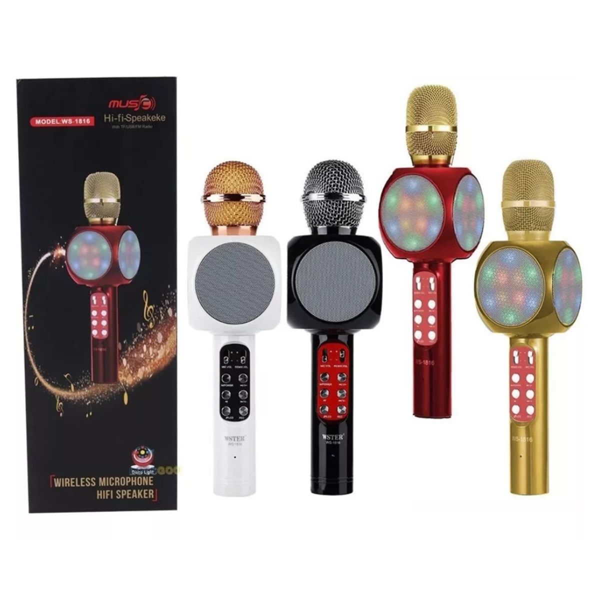 GENERICO - Micrófono Karaoke - Mini Corneta LED