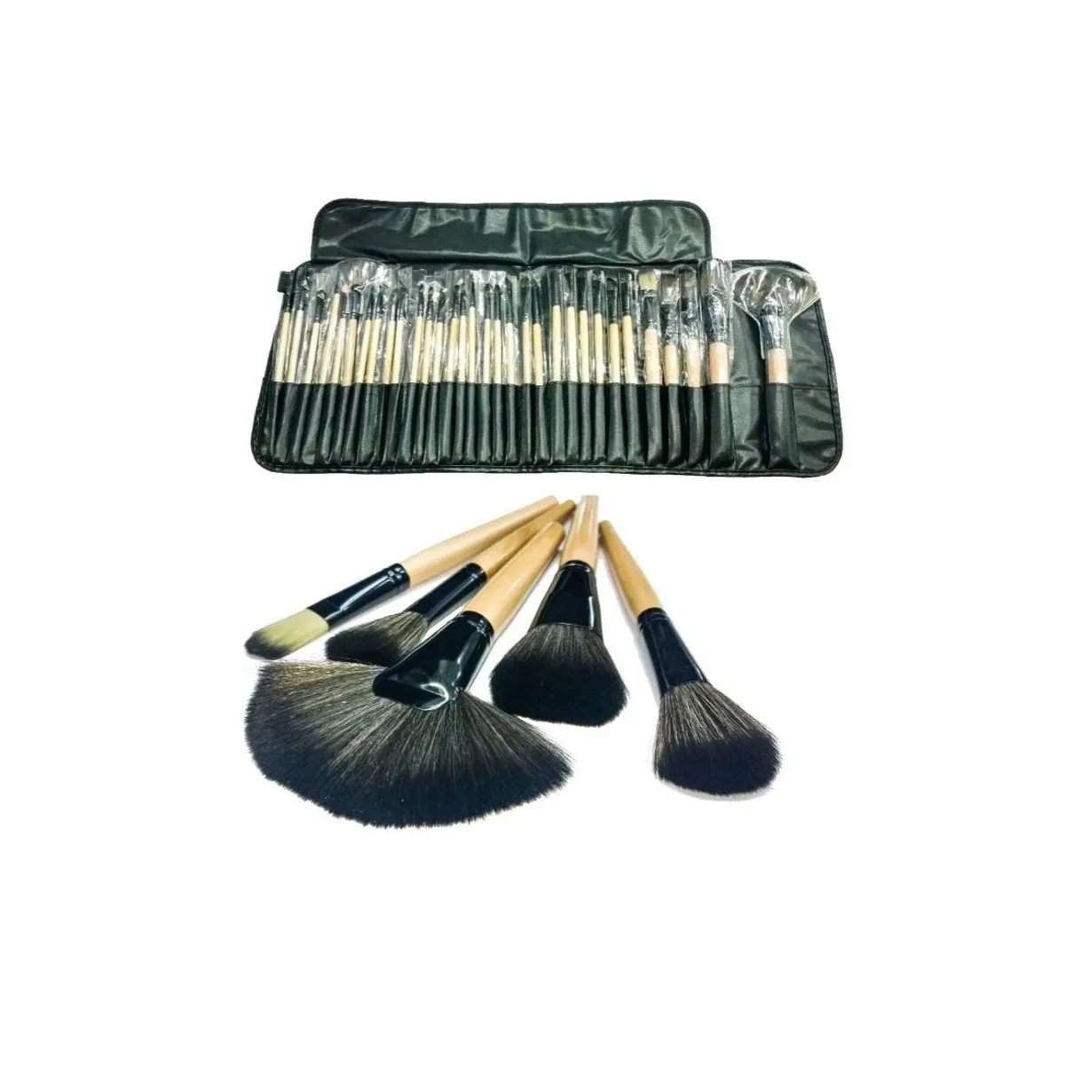 GENERICO - Set 32 Pinceles Y Brochas Maquillaje + Bolso Organizador