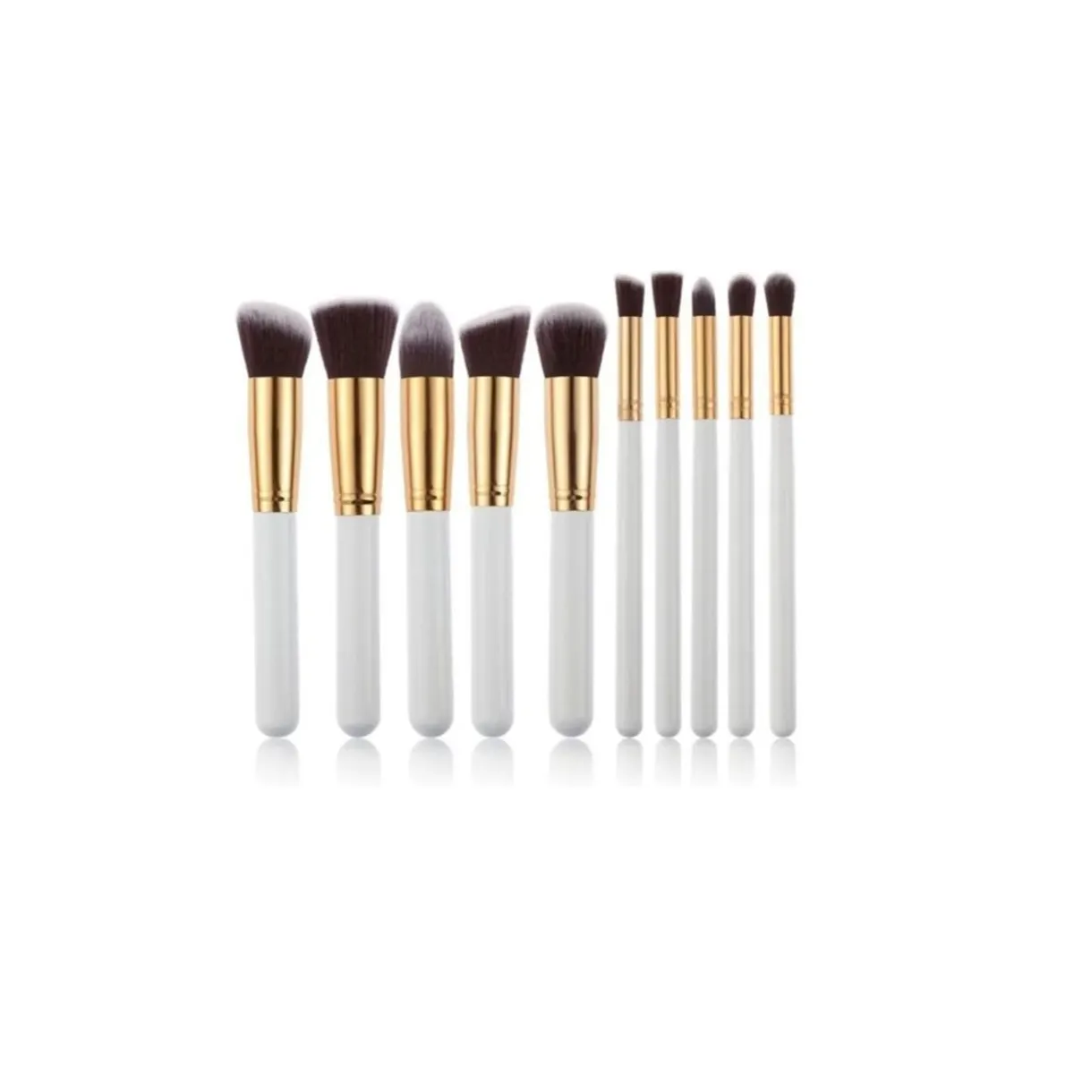 GENERICO - Set Brochas Maquillaje Profesional 10 Unidades Blanco
