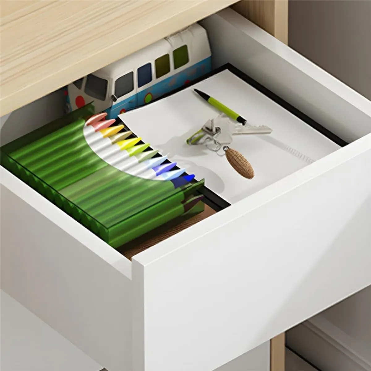 YOMYM - Escritorio Oficina Madera Con Cajones140×745×50cm