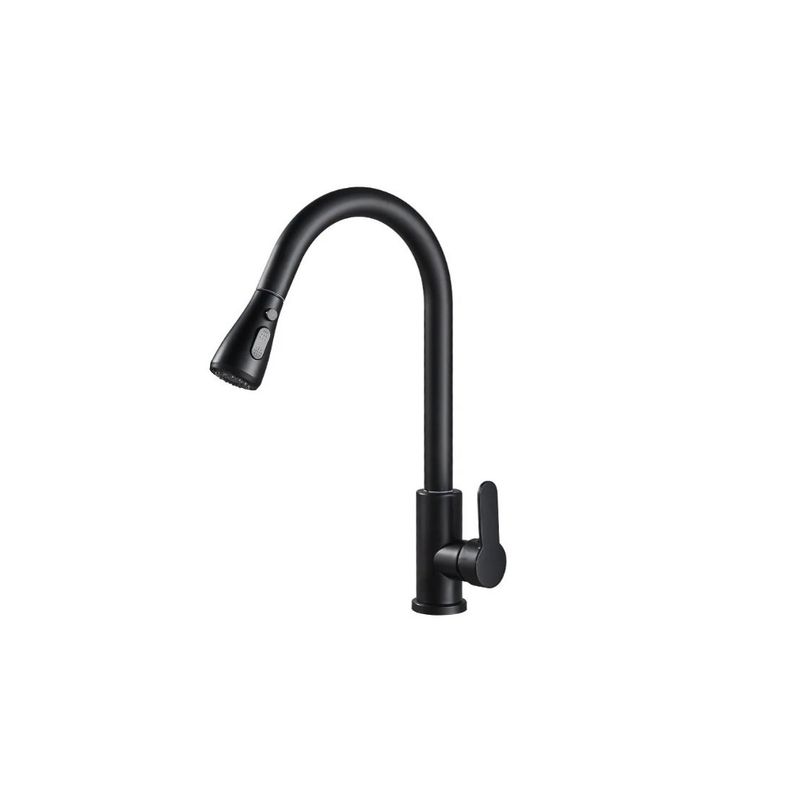 GENERICO - Llave Monomando Lavaplatos Acero Inoxidable Negro