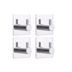 GENERICO - Gancho Adhesivo Impermeable De Acero Inoxidable Para Baño Gris