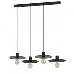 EGLO - Lámpara Colgante Ikeston Acero Negro E27 4X40W IP20 Cod43732