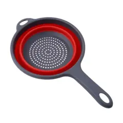 DBLUE - Colador Pegable de Silicona Redondo 19 cm Rojo