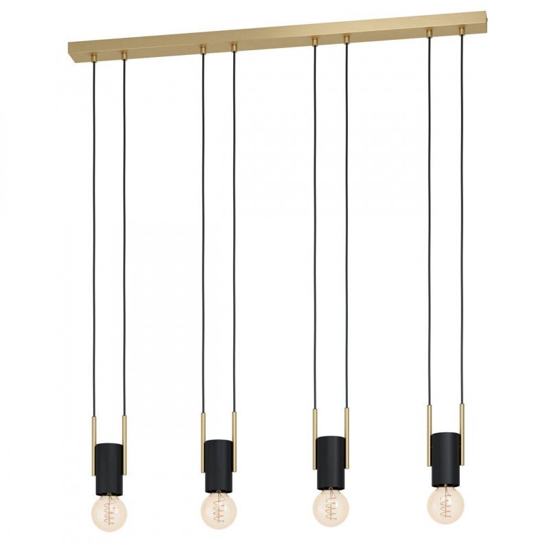 EGLO - Lámpara Colgante Bitachito Acero Negro E27 4X40W Cod98858