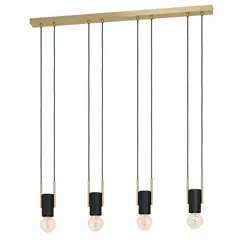 EGLO - Lámpara Colgante Bitachito Acero Negro E27 4X40W Cod98858