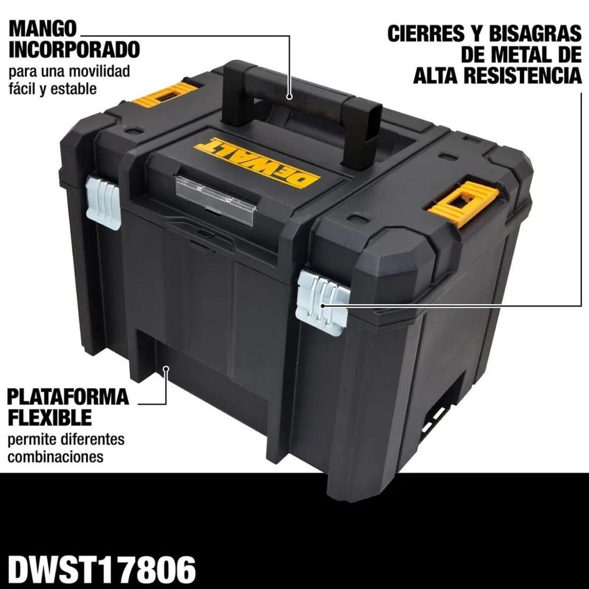 DEWALT - Caja De Herramientas Profunda 30kg Tstak Dewalt Dwst17806