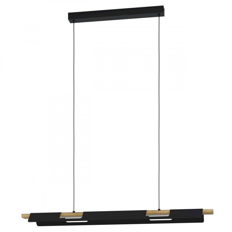 EGLO - Lampara Colgante Ermua Acero Madera Cafe Led incluye 27W  Cod.98836