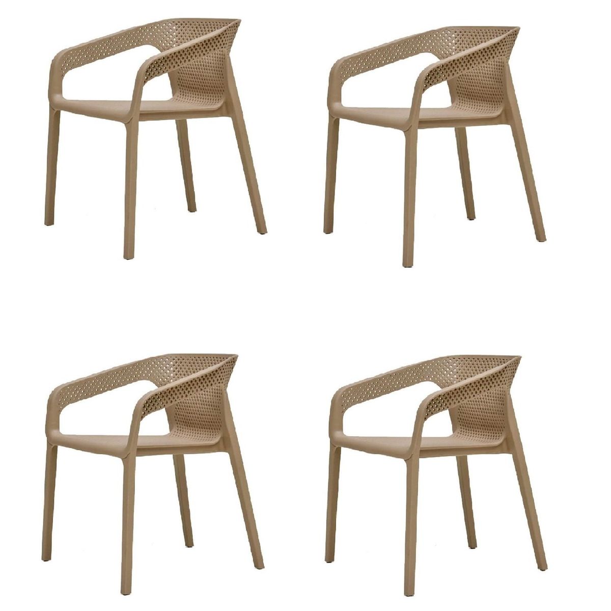 LUMAX - Sillon de Jardin pack x 4  Ergonomico Fibra de Vidrio