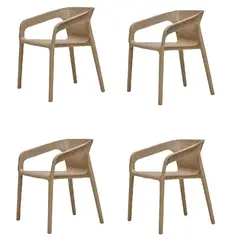 LUMAX - Sillon de Jardin pack x 4 Ergonomico Fibra de Vidrio