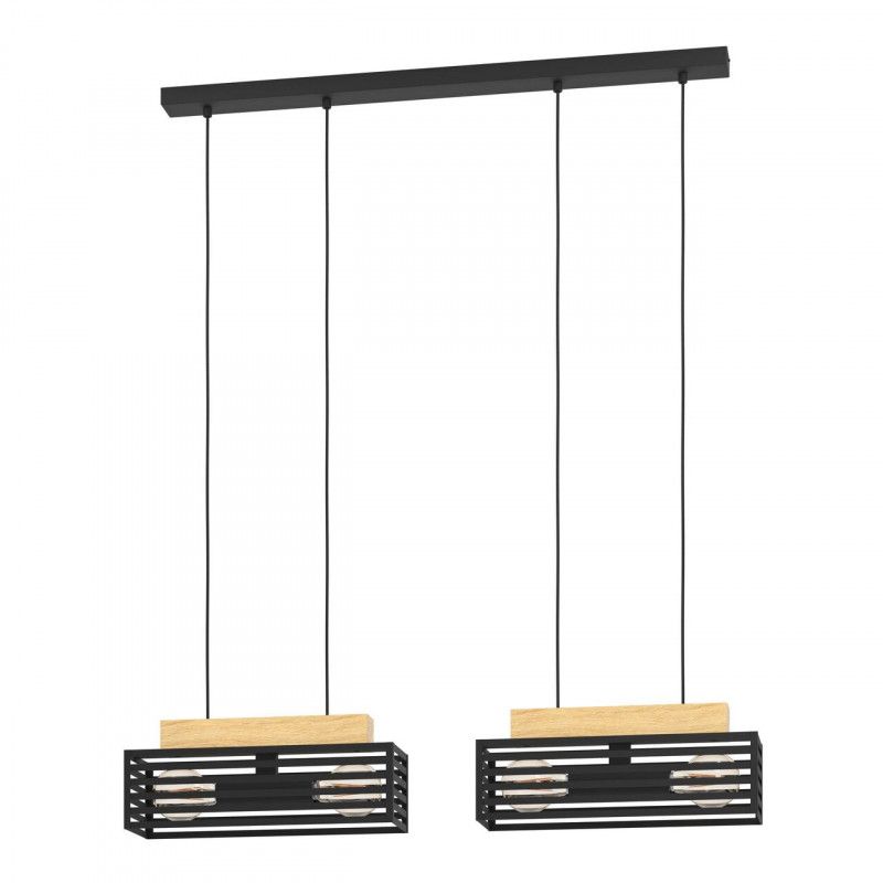 EGLO - Lámpara Colgante Cidraz Acero Café oscuro E27 4X40W Cod390164