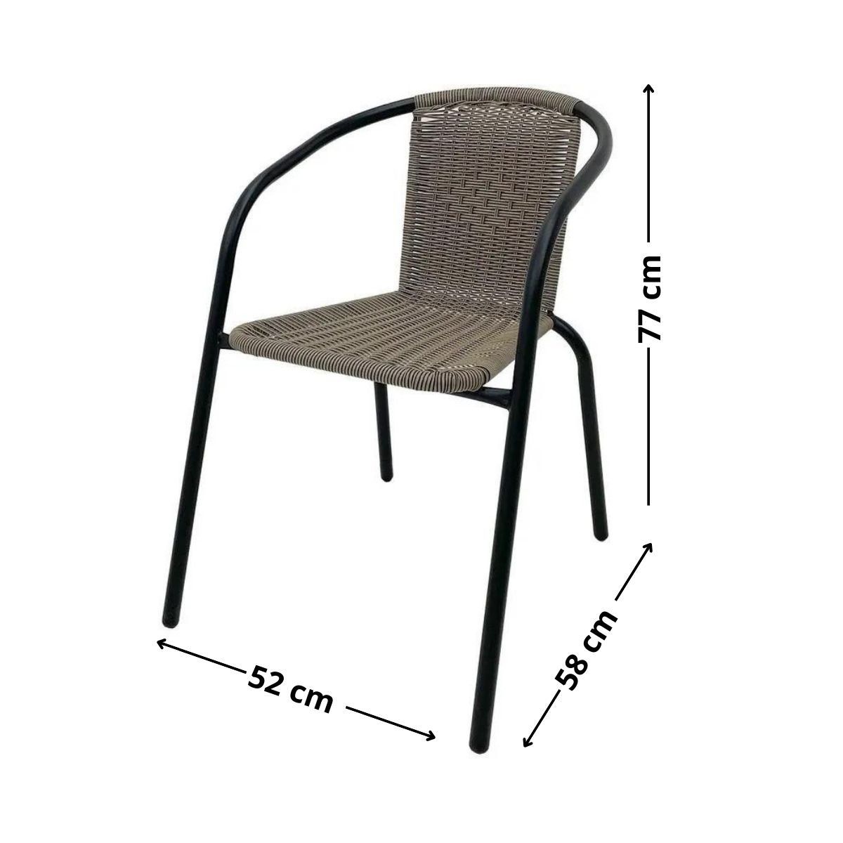 GENERICO - Juego terraza comedor 5 piezas ratan cafe oscuro Bighouse