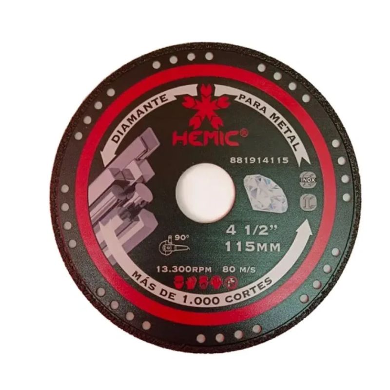 GENERICO - DISCO DIAMANTADO PARA CORTE DE METAL  HEMIC 4 1/2"